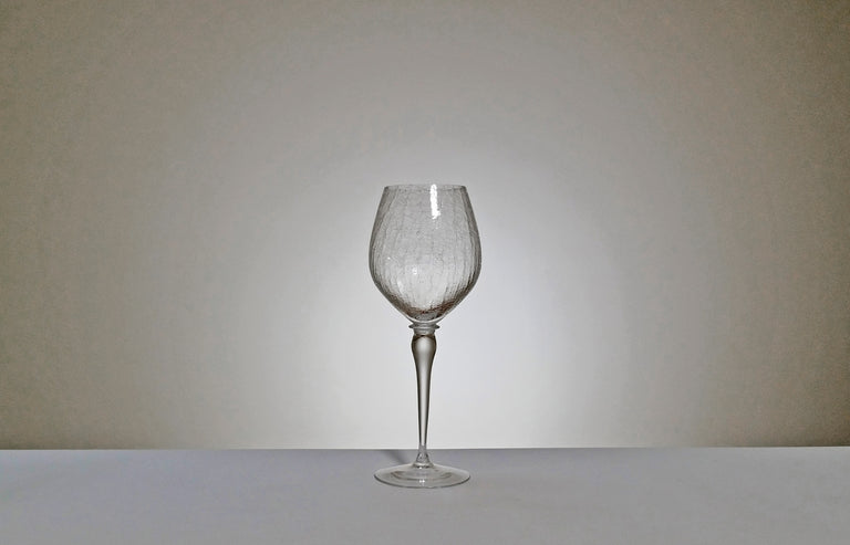 Crackled red wine glass